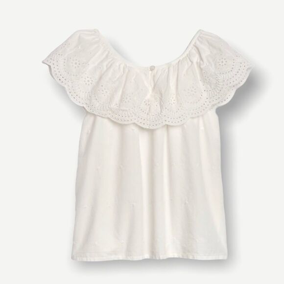 GAP Kids | Ecru | EYELET RUFFLE TOP - Picture 4 of 9
